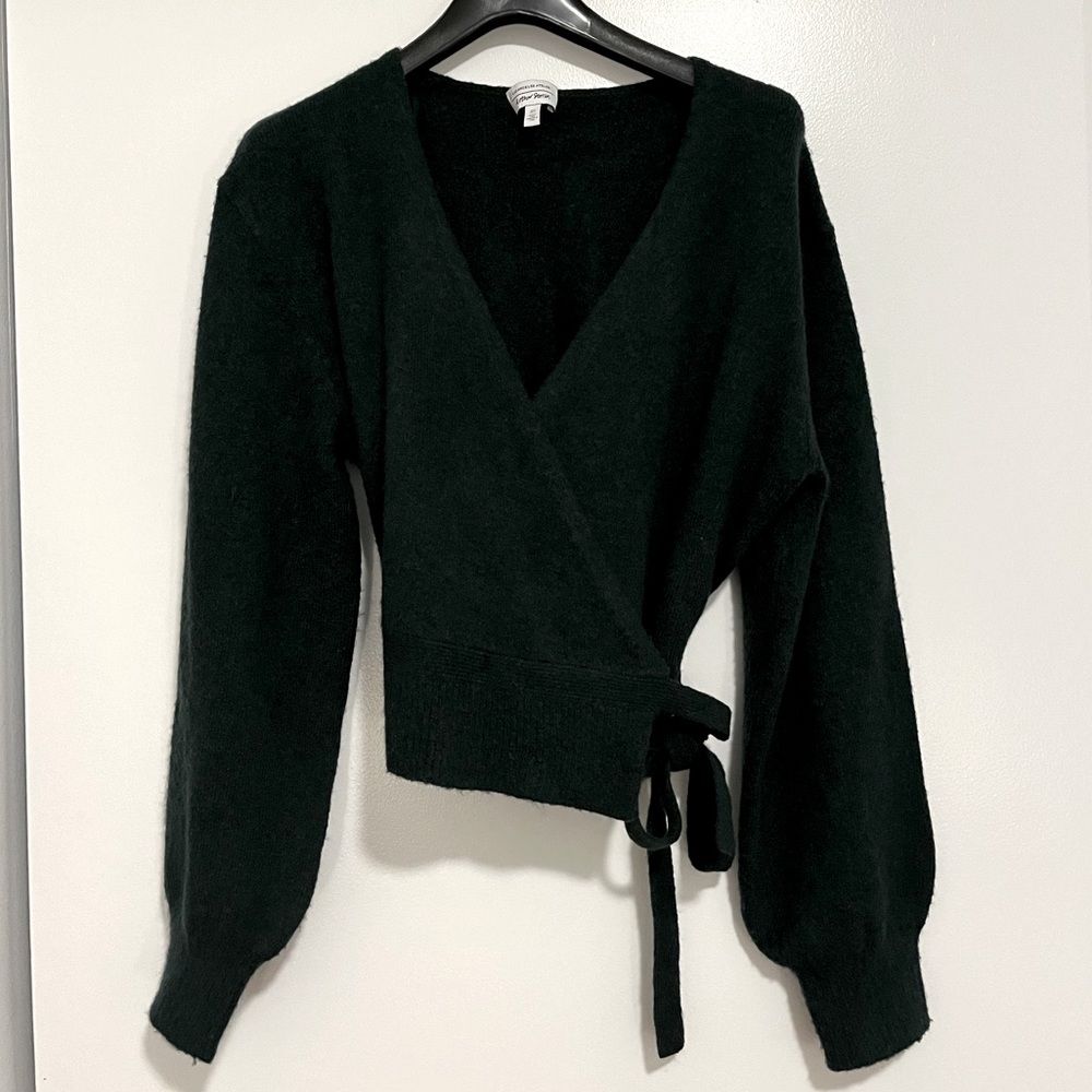 & Other Stories Green Wrap Sweater, Size S, Worn